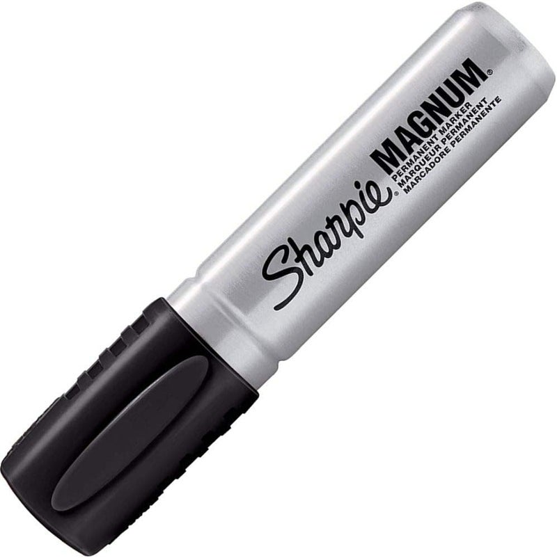 Sharpie 44001 Oversized Chisel Tip Extra Wide Magnum Permanent Marker 2 Boxes Black Sturdy Extrawide Felt Chisel Tip Quickdrying Ink is Fadeand WaterResistant 12 Marker Per Box