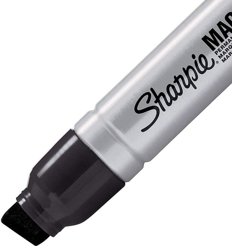 Sharpie 44001 Oversized Chisel Tip Extra Wide Magnum Permanent Marker 2 Boxes Black Sturdy Extrawide Felt Chisel Tip Quickdrying Ink is Fadeand WaterResistant 12 Marker Per Box