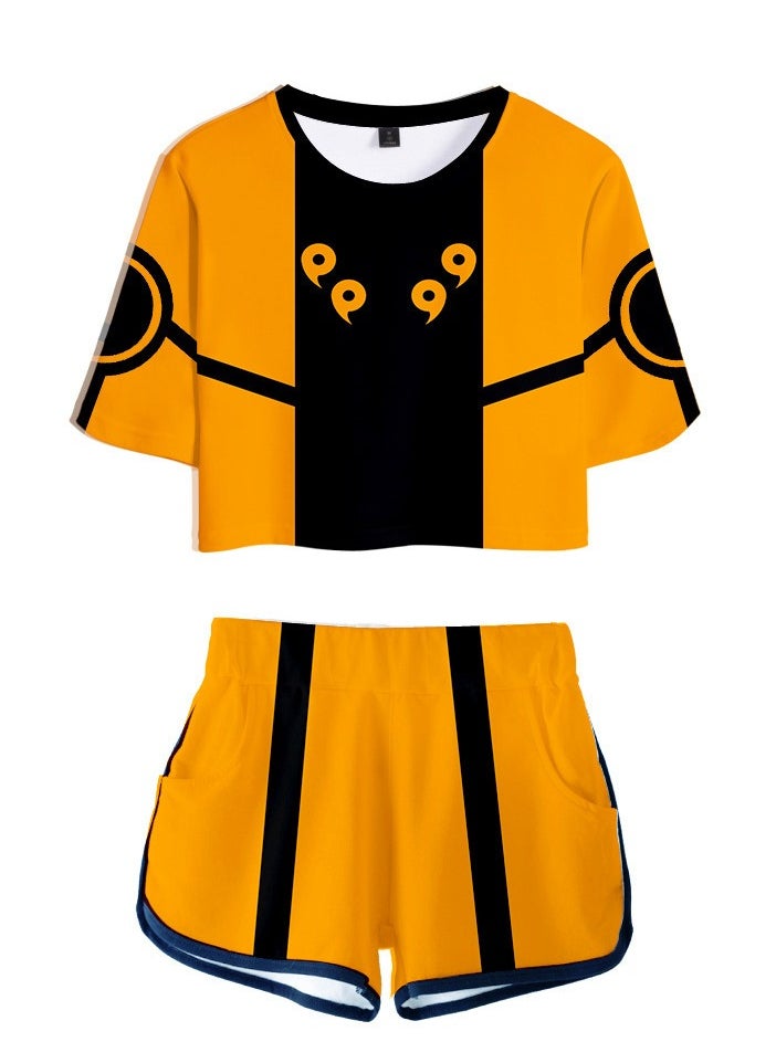 KUYING New Naruto Crop Top Short T Shorts Set  - Image 1
