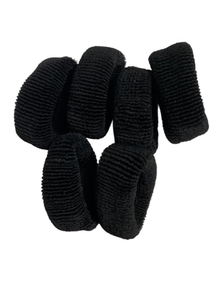 Generic Glam Shopperz Thick Rubberband Black and White Elastic Hair Bands Soft Ponytail Holders Pack of 12  - Image 3