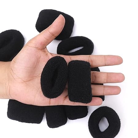 Generic Glam Shopperz Thick Rubberband Black and White Elastic Hair Bands Soft Ponytail Holders Pack of 12  - Image 5