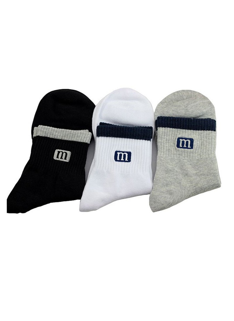 General Basketball Socks, Men's Sports Socks Thickened Mid Tube Badminton Socks Running Socks Outdoor Elite Socks, Sweat Absorbing Non-Slip Basketball Socks for Teens and Adults (3 Pairs)  - Image 2