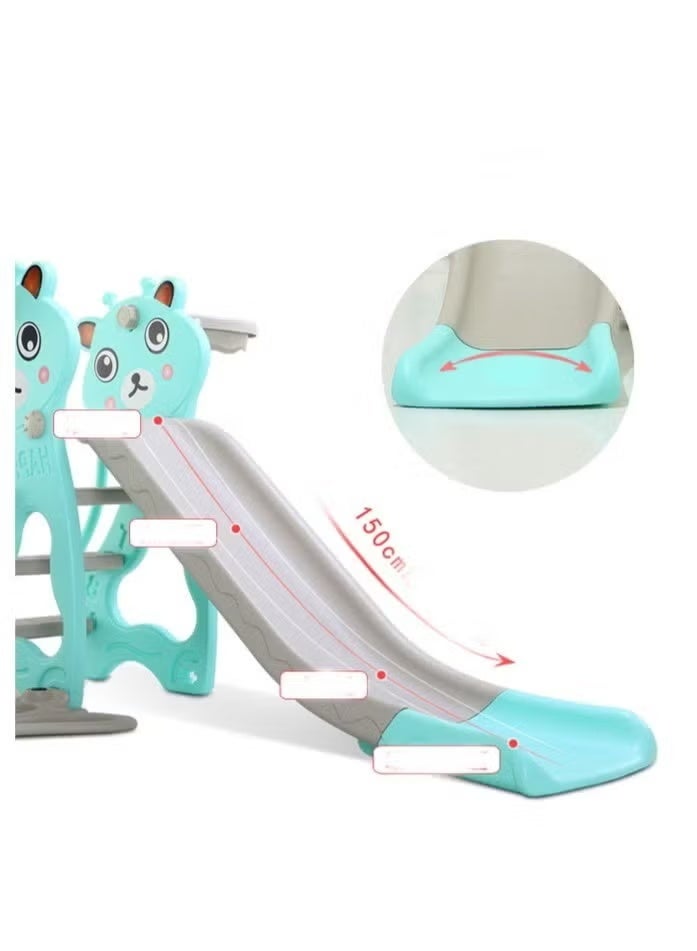 فول جوي مجموعة زحليقة وأرجوحة مع حلقة كرة سلة 3*1 للأطفال،مجموعة ملعب داخلي وخارجي للأطفال الصغار،مجموعة ألعاب تسلق للأطفال - Image 2