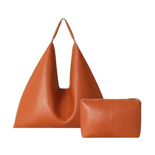 YLYYHH Leather Tote Bag, Oversized Hobo Bags, Large Tote Bag for Women Work, Vegan Leather Handbags Travel, Oversized Tote Handbag, Brown - Image 1