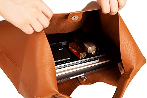 YLYYHH Leather Tote Bag, Oversized Hobo Bags, Large Tote Bag for Women Work, Vegan Leather Handbags Travel, Oversized Tote Handbag, Brown - Image 4