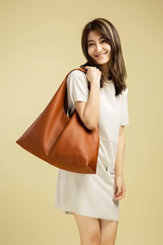 YLYYHH Leather Tote Bag, Oversized Hobo Bags, Large Tote Bag for Women Work, Vegan Leather Handbags Travel, Oversized Tote Handbag, Brown - Image 5