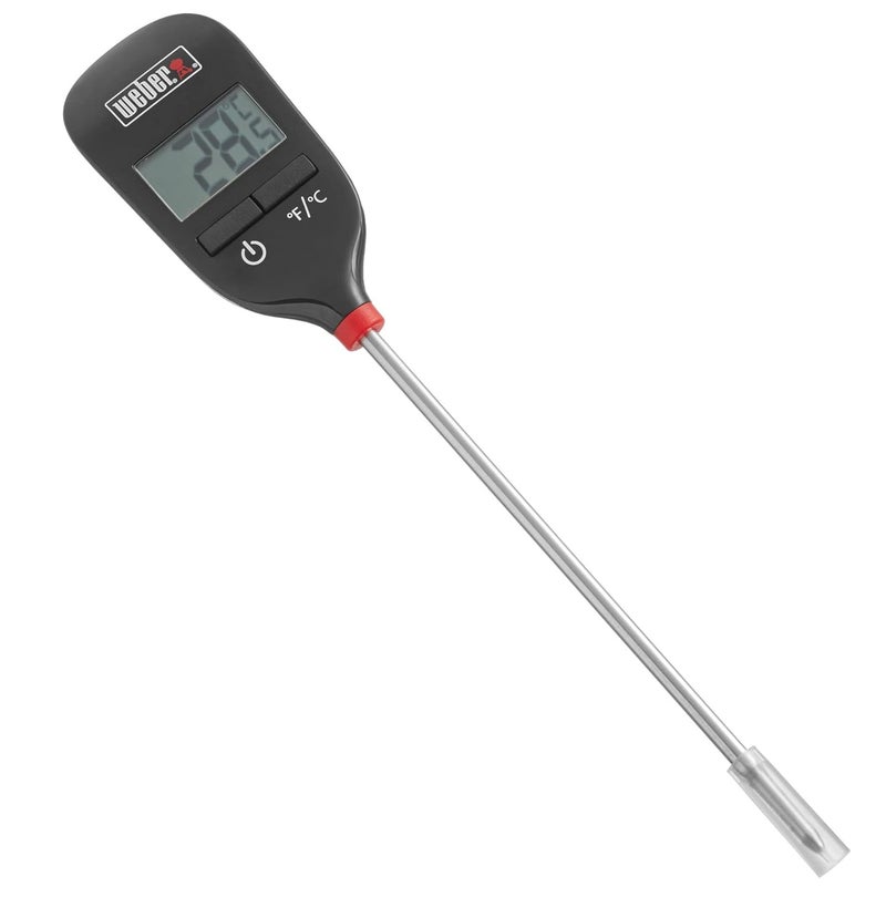 Weber Instant Read Digital Thermometer BBQ Food Thermometer Fast Accurate Temperature Probe for Grilling Meat Cooking Kitchen Stainless Steel Probe with LCD Display °C °F Switch - Image 1