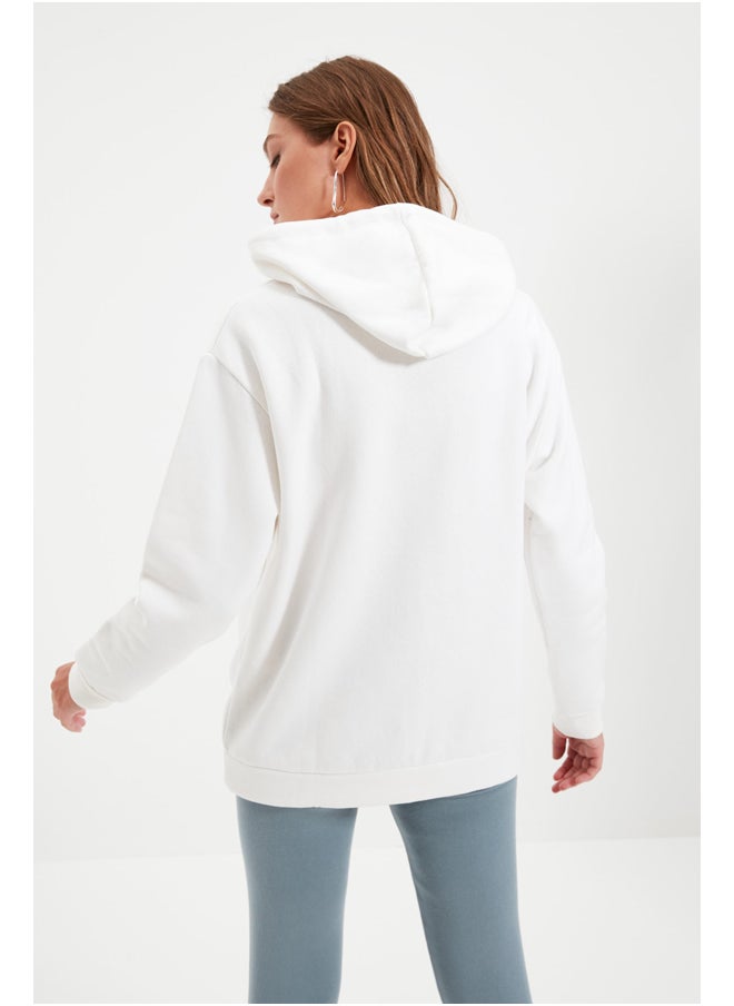 trendyol - Sweatshirt - Ecru - Boyfriend - Image 1