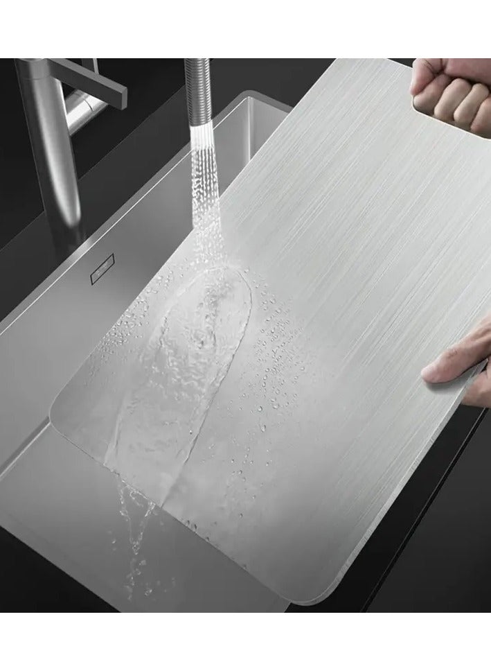 Cutting Board Set Premium Double-Sided Titanium Chopping Board Food-Grade Cutting Mat Titanium Heavy Duty Non-Slip Butcher Block For Kitchen Household Meat Vegetable Fruit (Set of 2) - Image 5