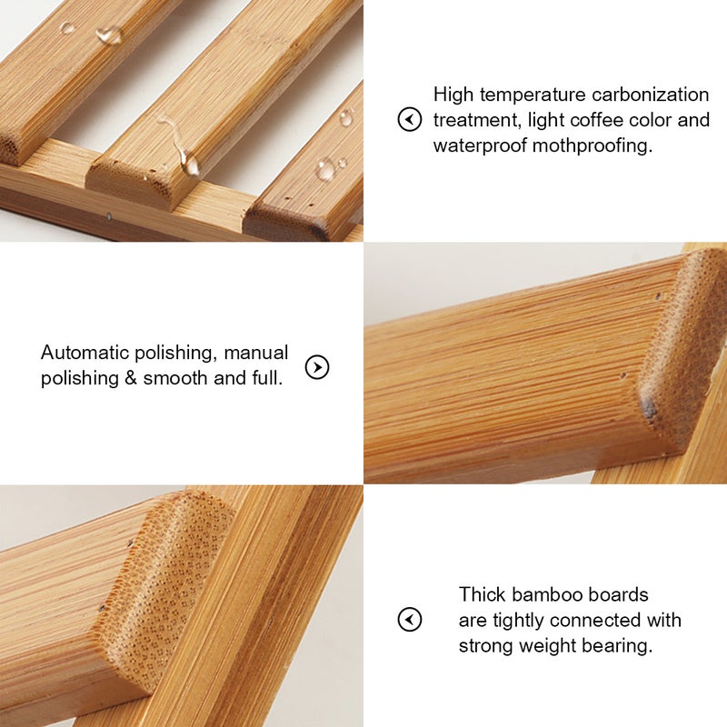 Edge Floating Shelve Floating Shelf Bracket Wall Ledge Bamboo Storage Rack Wall Decor - Image 5