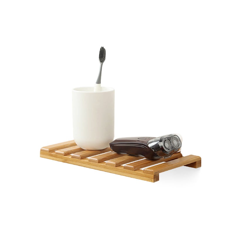 Edge Floating Shelve Floating Shelf Bracket Wall Ledge Bamboo Storage Rack Wall Decor - Image 1