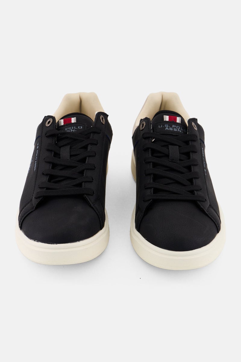 U.S. Polo Assn. Men Lace Up Brand Logo Casual Shoes, Black  - Image 4
