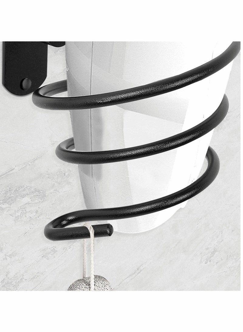 SOLARAE Hair Dryer Holder Bathroom Hair Care Stainless Tool Holder Wall Mount Hair Dryer and Straightener Holder Screws for Wall Mount Bathroom Wall Mount Hair Care Professional Styling Tool (Black) - Image 4
