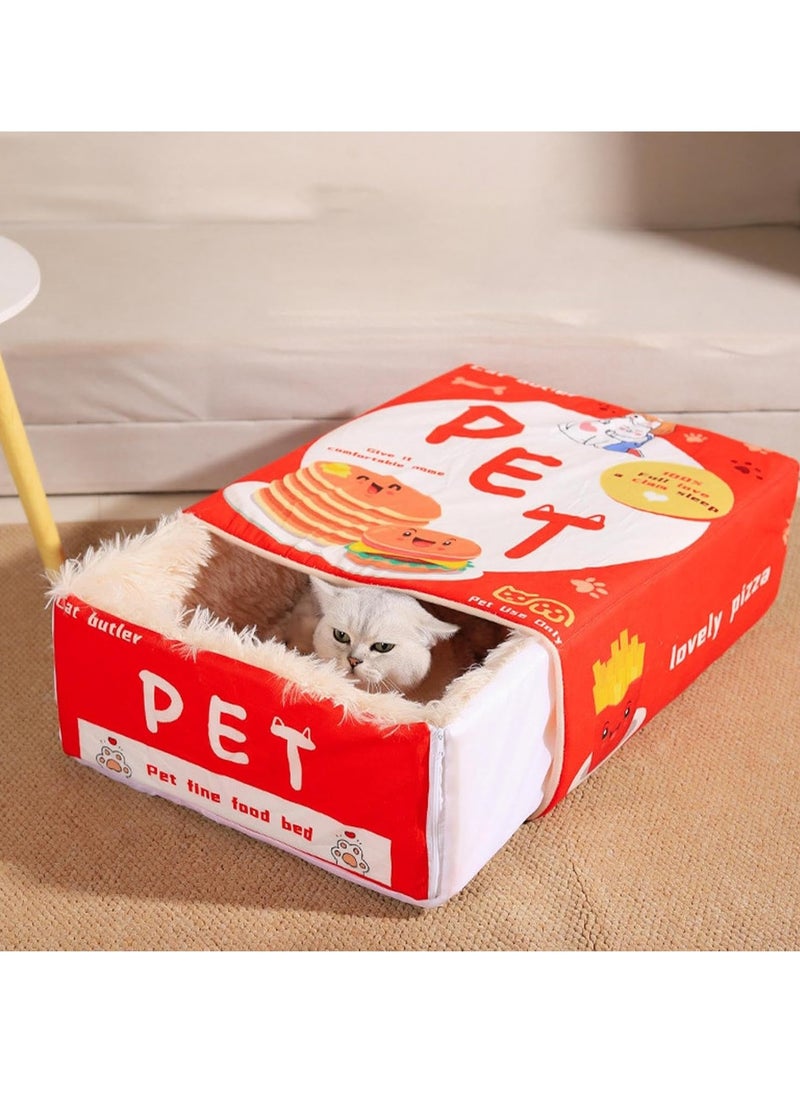 General - Indoor Cat Bed  Cat Beds  Rectangular Snack Shape Comfortable Cat House  Soft  extendable cat bed with zipper that is machine washable - Image 1