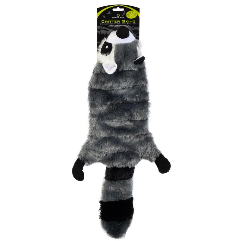 Hyper Pet Critter Skinz Super Squeaker Raccoon Stuffing Free Plush Soft Dog Toy Extra Large Pack of 1 - Image 2
