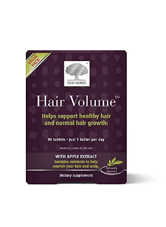New Nordic - Hair Volume Tablets ; 3000 Mg Biotin & Biopectin Apple Extract For Healthy Hair Growth ; Reduce Thinning, Balding & Shedding For Naturally Fuller Thicker Hair ; 90 Count (Pack Of 1) - Image 1