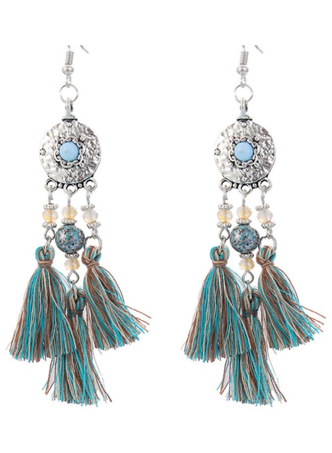 NIBEMINENT 925 Sterling Silver Disc Tassel Earrings  - Image 1
