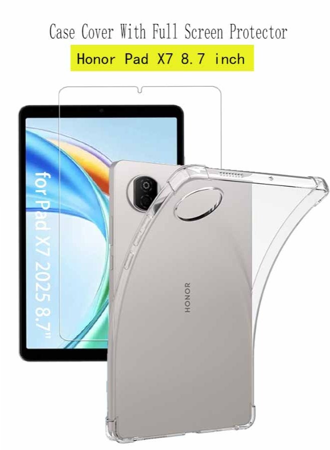 eGreen99 2 in 1 Honor Pad X7 8.7 inchProtection Pack - Ultra Clear Shockproof Case & Edge-to-Edge Screen Protector, 360 Degree Protection, Back Cover & Screen Protector for Honor Pad X7 8.7 inch，Clear - Image 1