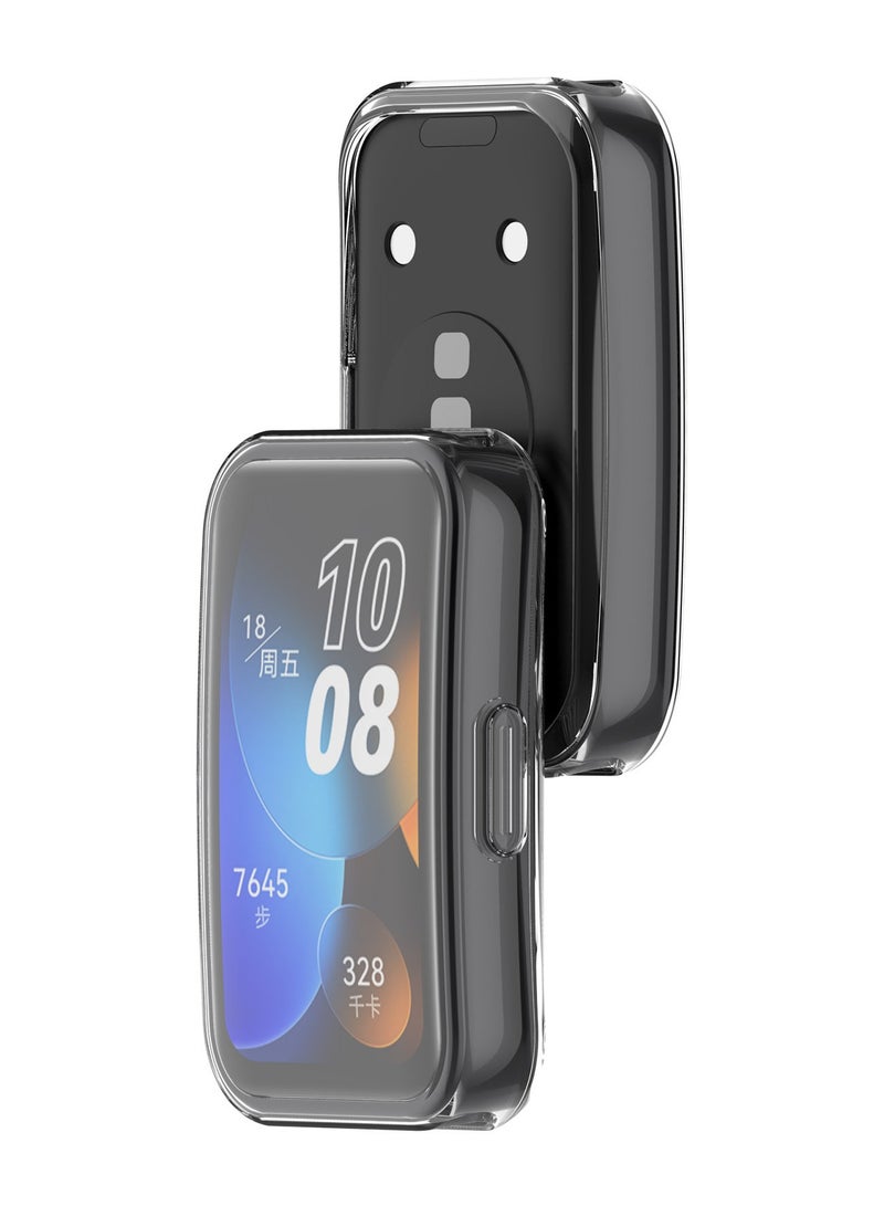 Silicone Watchband For Huawei Band 8 Huawei Band 9 Strap SmartWatch WristbandBracelet Wriststrap Sport Replacement，Transparent Protective Shell