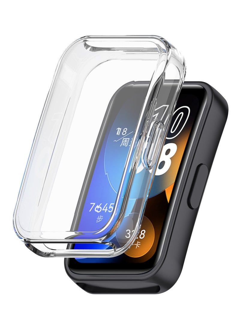 أتش دبليو سوار سيليكون لساعة Huawei Band 8 و Huawei Band 9 حزام ساعة ذكية أساور سوار بروسليت رياضي للإستبدال، غطاء واقي شفاف  - Image 5