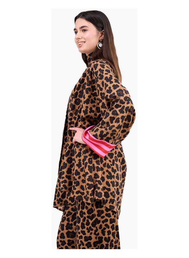 Clue Leopard Print Tencel Kimono  - Image 3