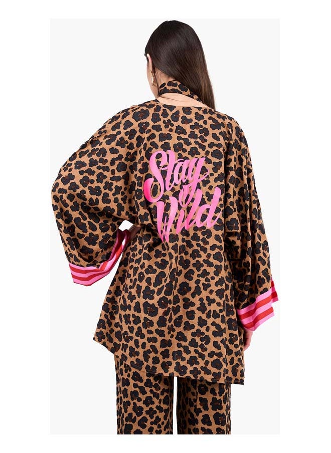 Clue Leopard Print Tencel Kimono  - Image 2