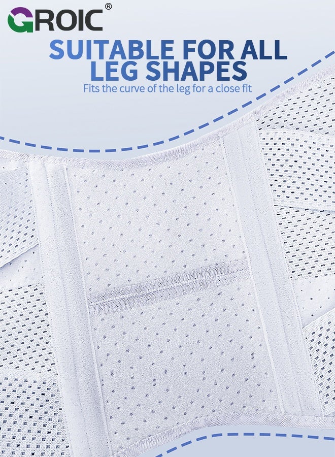 GROIC 1Pcs Knee Brace with Side Stabilizers for Knee Pain, Adjustable Knee Support with Gel Pads for Meniscus Tear ACL MCL Arthritis Injury Recovery, Breathable Knee Wrap for Men & Women (XL, White) - Image 5