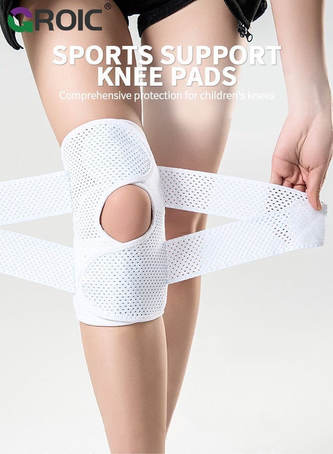 GROIC 1Pcs Knee Brace with Side Stabilizers for Knee Pain, Adjustable Knee Support with Gel Pads for Meniscus Tear ACL MCL Arthritis Injury Recovery, Breathable Knee Wrap for Men & Women (XL, White) - Image 2