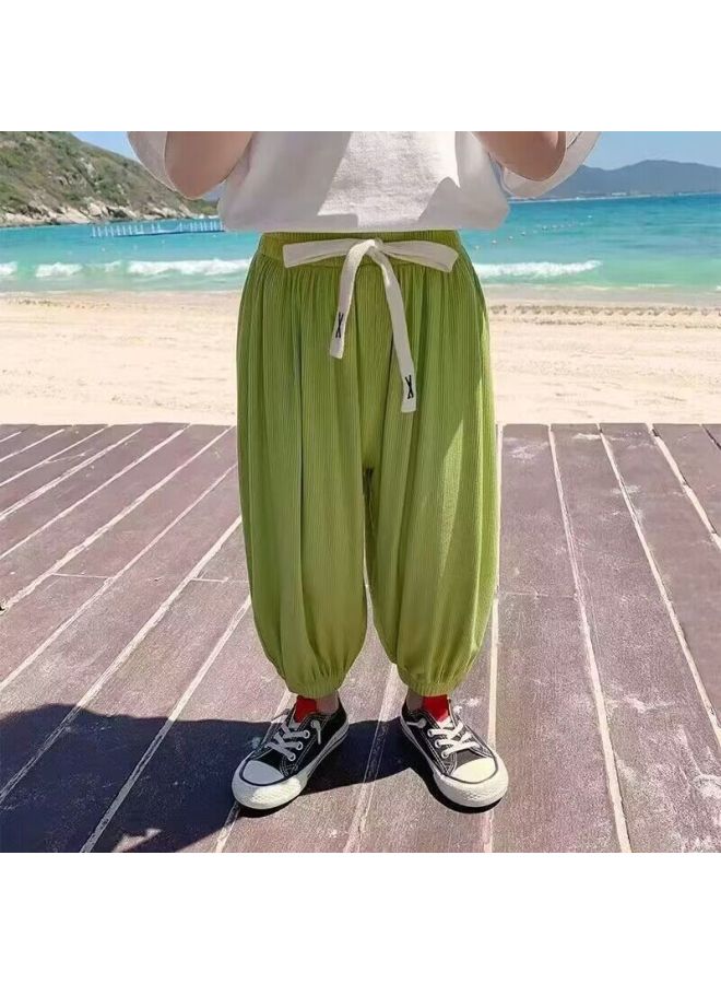 Children's Anti-mosquito Pants For Outer Wear Summer Ice Silk Thin Loose Pants For Men And Women Baby Trendy Bloomers