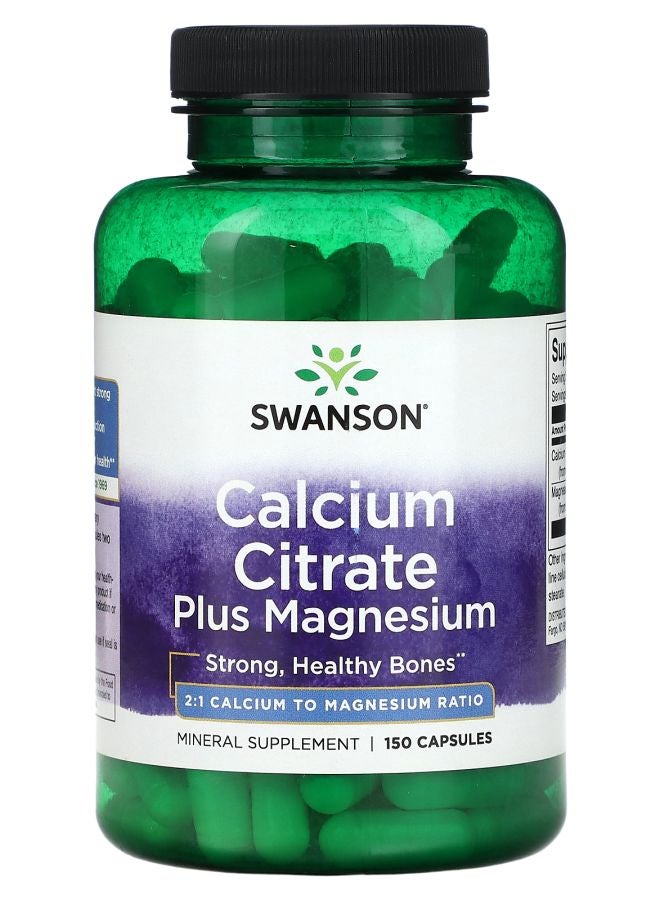 SWANSON Calcium Citrate Plus Magnesium 150 Capsules