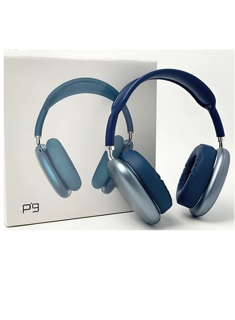 P9 Bluetooth Over-Ear Headphones Blue - Image 1