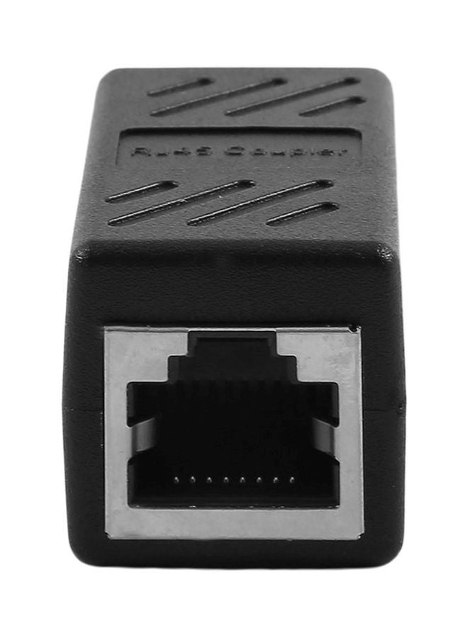 RJ45 Network Internet LAN Connector Adapter Black - Image 1