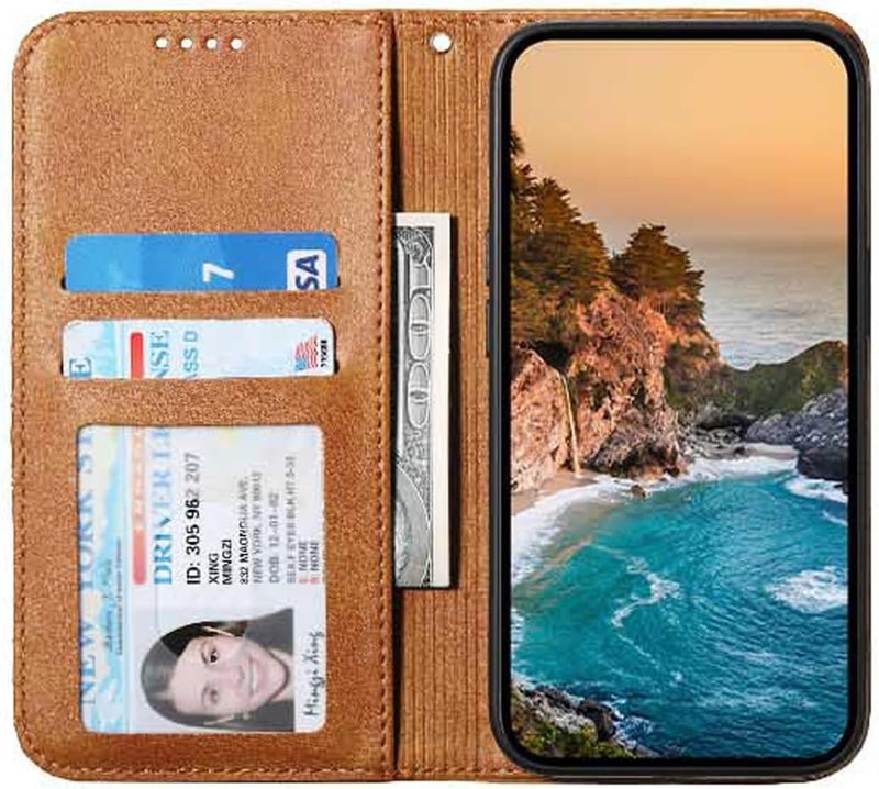 YUANSHXM-Wallet Case for Google Pixel 9 Pro/Pixel 9, Magnetic Flip PU Leather All-Inclusive Protection Cover with Wristrap Book Folio Stand Protective Case (Red,9 Pro) - Image 3