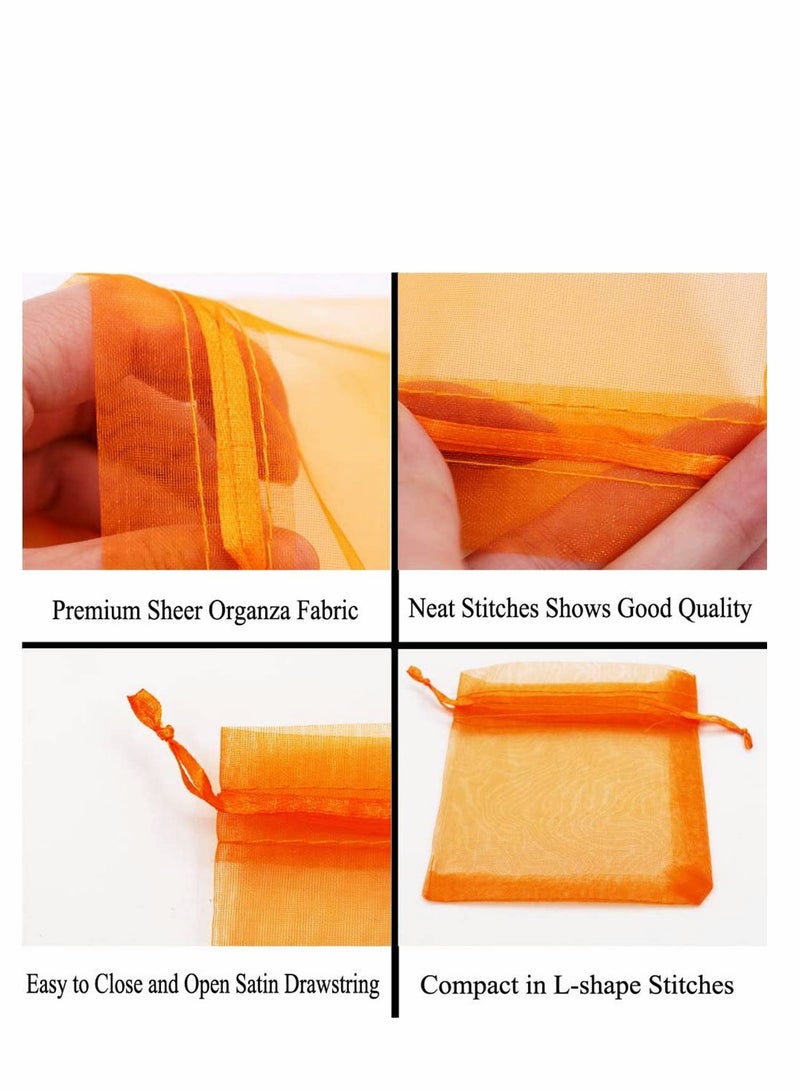 SYOSI 100Pcs 10 x 15CM Mixed Color Sheer Drawstring Organza Jewelry Pouches Wedding Party Favor Gift Bags (Mixed Color) - Image 5