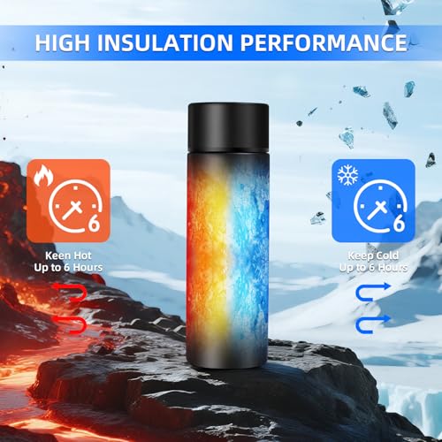 coocuture Cute Water Bottle - 5 Oz Mini Insulated Stainless Steel Bottle - Keeps Cold for 12 hours, Hot for 6 hours, Perfect for Purse or Kids Lunch Bag （Black） - Image 4