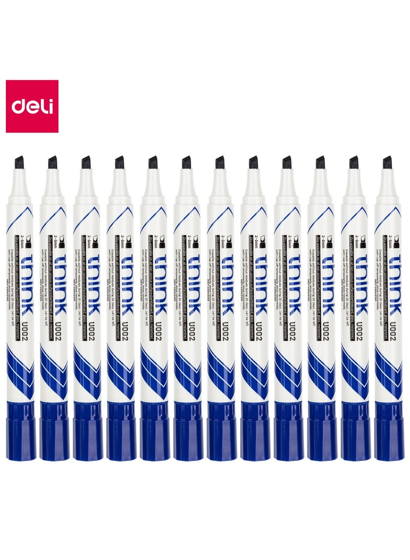 Deli EU00230 Whiteboard Marker 12pcs/boxâ€“ Blue â€“ Ideal for Classroom and Office Use - Image 1