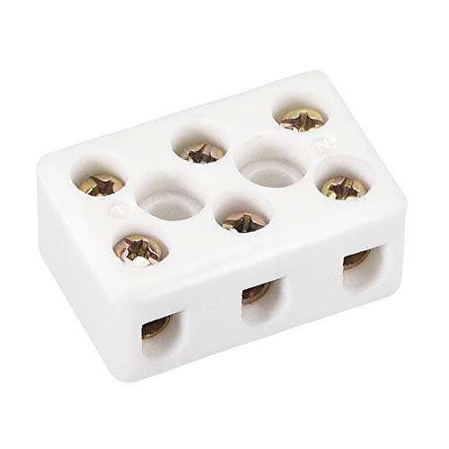 uxcell 3 Way Ceramics Terminal Blocks High Temp Porcelain Ceramic Connectors - Image 1