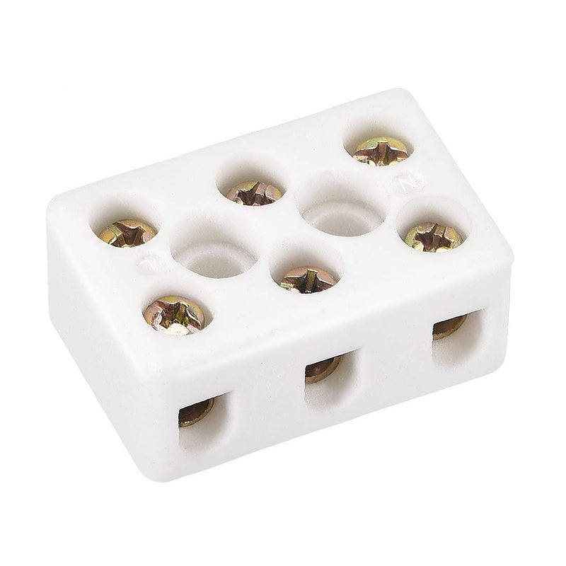 uxcell 3 Way Ceramics Terminal Blocks High Temp Porcelain Ceramic Connectors - Image 2