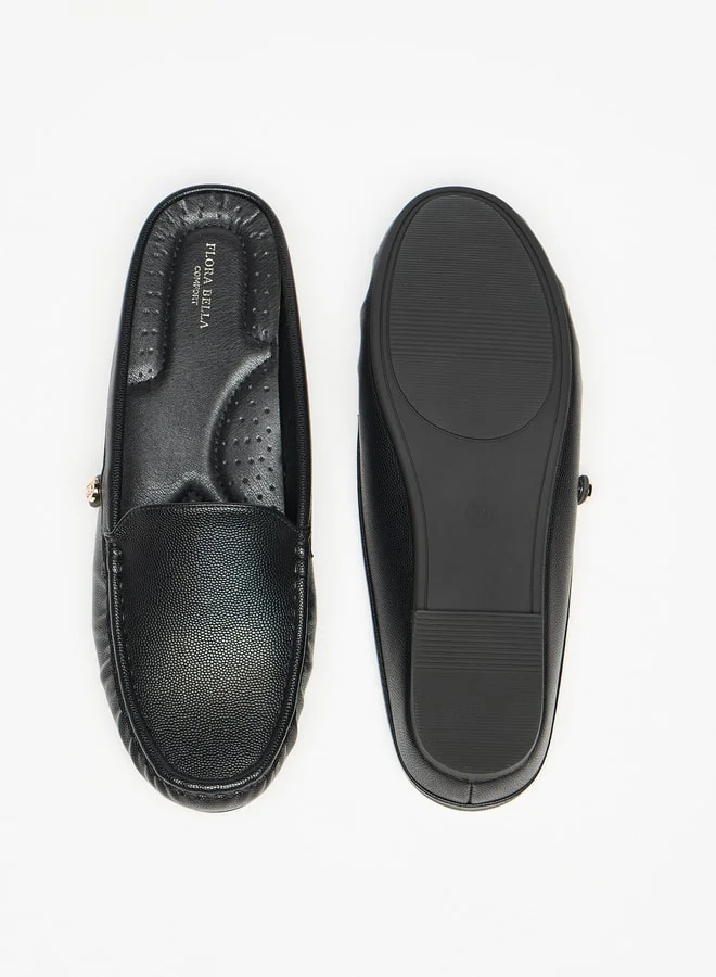 Flora Bella By Shoexpress Textured Slip-On Mules