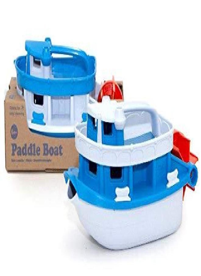 Green Toys Green Toys Paddle Boat, Blue/Grey - Pretend Play, Motor Skills, Kids Bath Toy Floating Pouring Vehicle. No BPA, phthalates, PVC. Dishwasher Safe, Recycled Plastic, Made in USA.  - Image 5