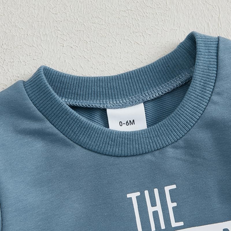allshope Baby Boy Fall Clothes Set Long Sleeve Letter Print Sweatshirt Pants Toddler Infant Outfits 6 12 18 24 Months 2T (The Handsome Ones Are Always Trouble, 18-24 Months) - Image 4