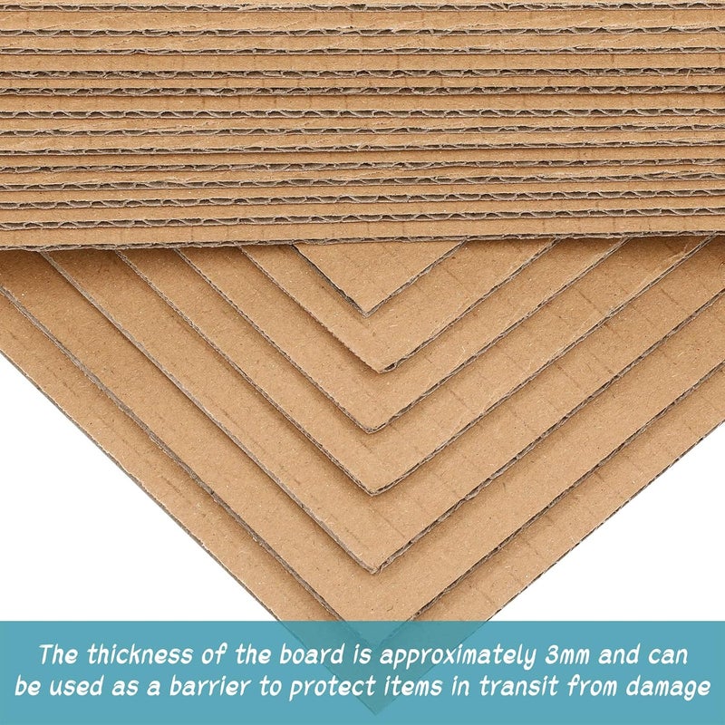 Zonon 50 Pack Brown Corrugated Cardboard Sheets for Art Projects, DIY Crafts - Flat Inserts, Squares, Separators (12 x 12 Inch) - Image 3