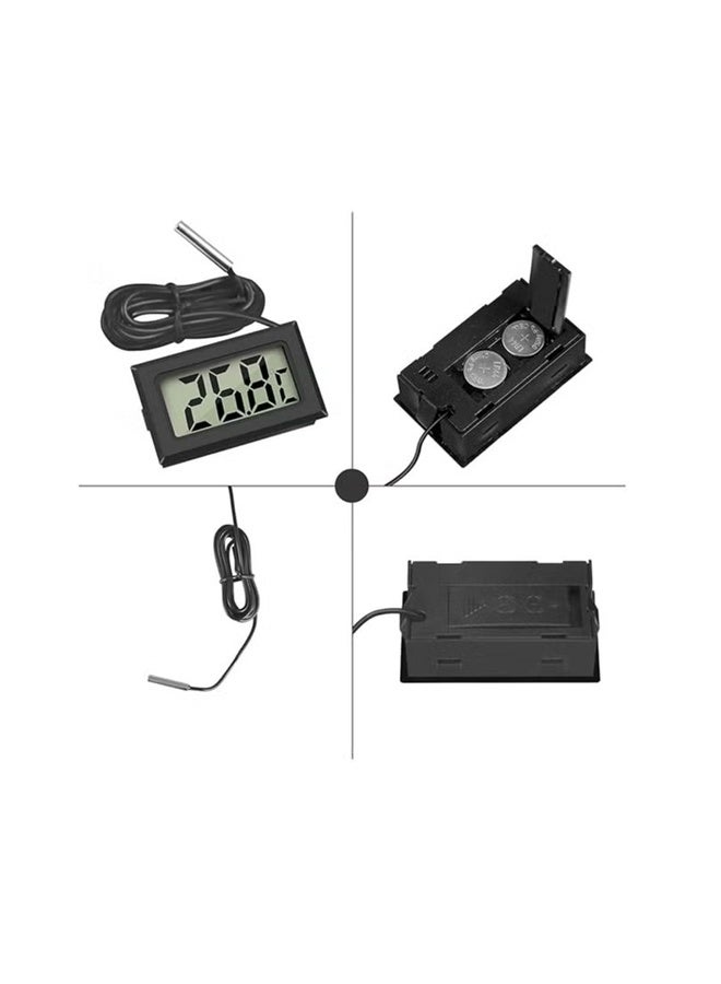 بولوز 4 قطع من مقياس الحرارة الرقمي LCD، مقياس حرارة فهرنهايت رقمي LCD للثلاجة مع كابل بطول 1 متر ومسبار للثلاجة والمجمد وحوض السمك - Image 2