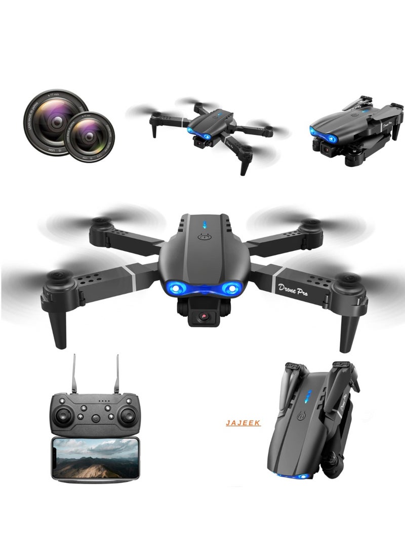 JAJEEK E99 Pro Professional Entry-Level Drone – Dual Camera FPV WiFi, High Altitude Hovering, Outdoor Party Overhead Shots, Beginner-Friendly Gift, Black - Image 1