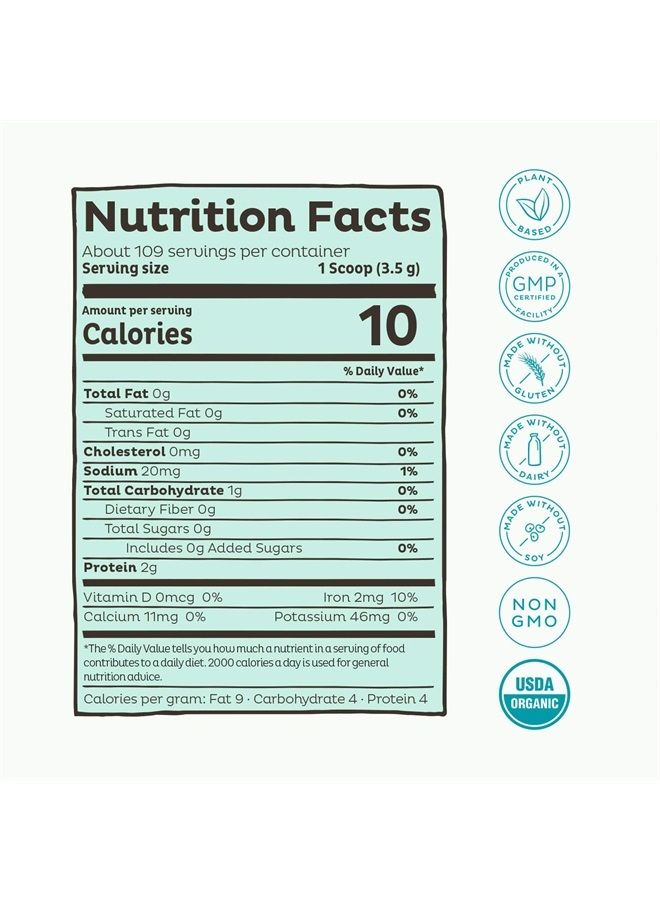 KOS مسحوق سبيرولينا العضوي من وزارة الزراعة الأمريكية - 100% نقي، غير مشع، مسحوق سوبرفود سبيرولينا الأخضر الأزرق، نباتي - غني بالبروتين، الفيتامينات، مضادات الأكسدة والألياف - طعم طبيعي، 13.5 أونصة، 109 حصة - Image 5