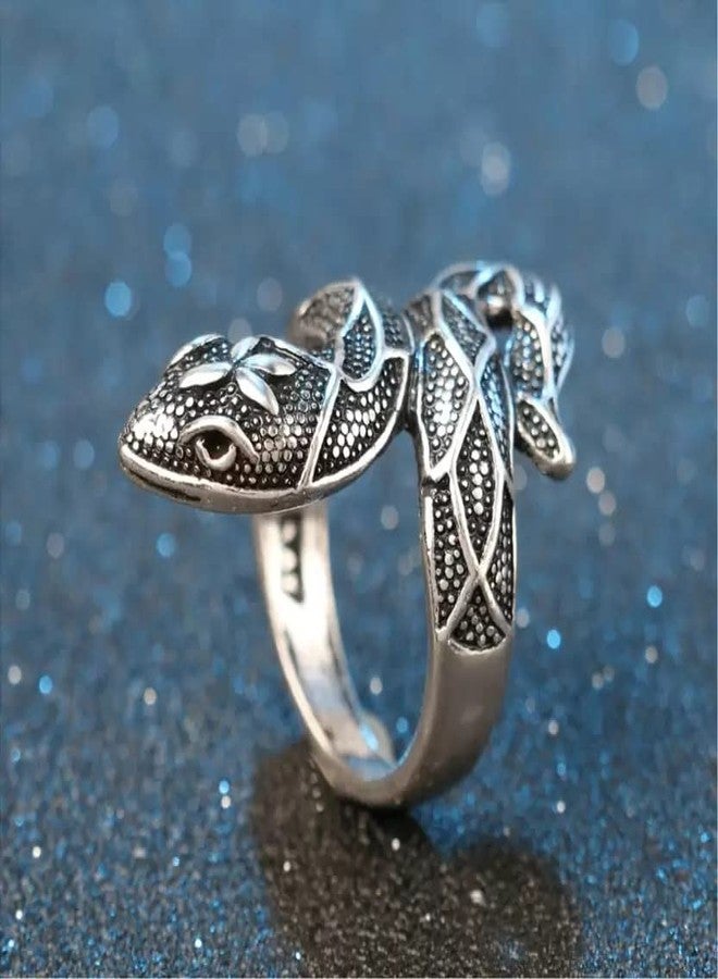 VIEN Snake oxide silver Ring for Men & Women Alloy Sterling Silver Plated Ring (PACK OF 1PC) (20) - Image 4