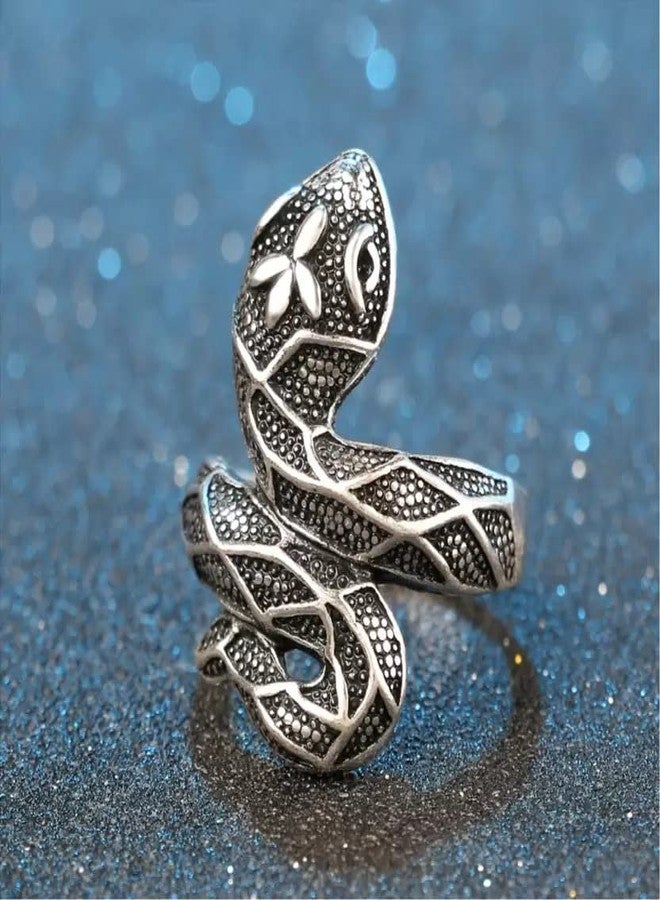 VIEN Snake oxide silver Ring for Men & Women Alloy Sterling Silver Plated Ring (PACK OF 1PC) (20) - Image 5
