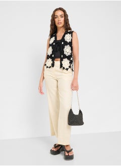 Ginger Knitted Crochet Tie Up Vest  - Image 4