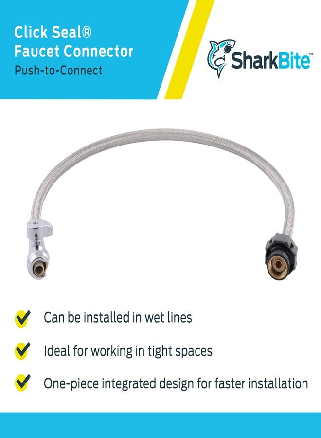 شارك بايت وصلة مرحاض SharkBite بقفل مستقيم 1/2 بوصة × 7/8 بوصة، سدادة مانعة للتسرب، مقاس 16 بوصة، تركيبات سباكة نحاسية للتوصيل، أنبوب PEX، نحاس، CPVC، PE-RT، HDPE، 24686 - Image 4