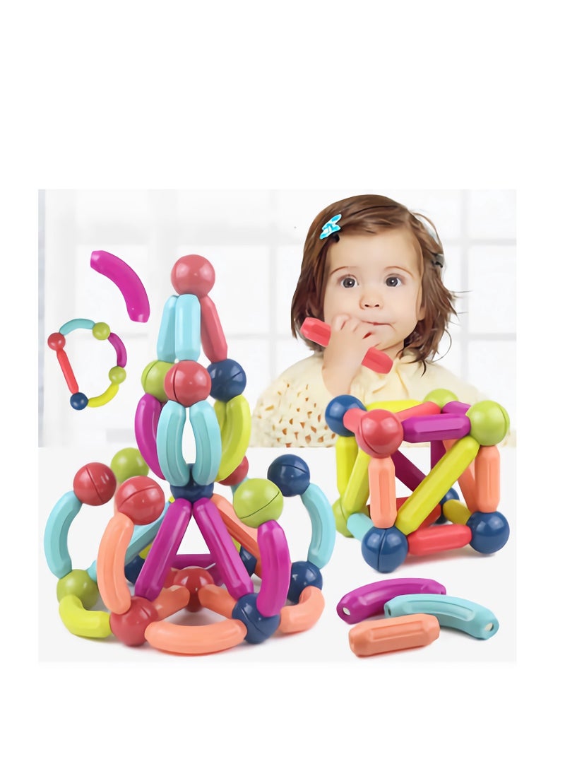 Colorful Magnetic Cubes Set - Construction & Learning Toy for Kids - 64 Pieces - Image 2